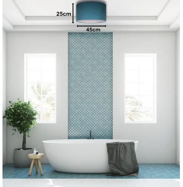 Duolla - Stropné svietidlo BRISTOL 1xE27/15W/230V pr. 45 cm tyrkysová/biela