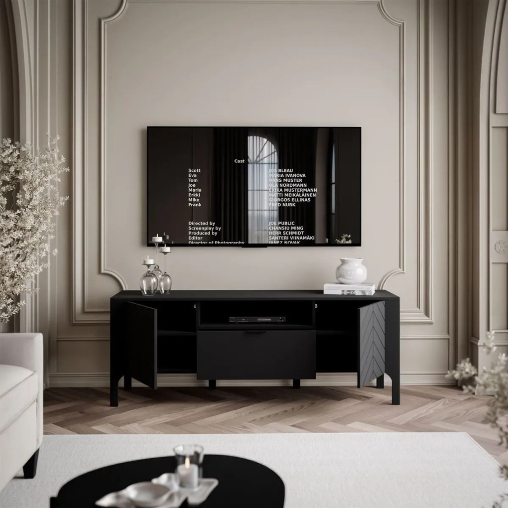 TV STOLÍK SALOME ČIERNY 160 cm