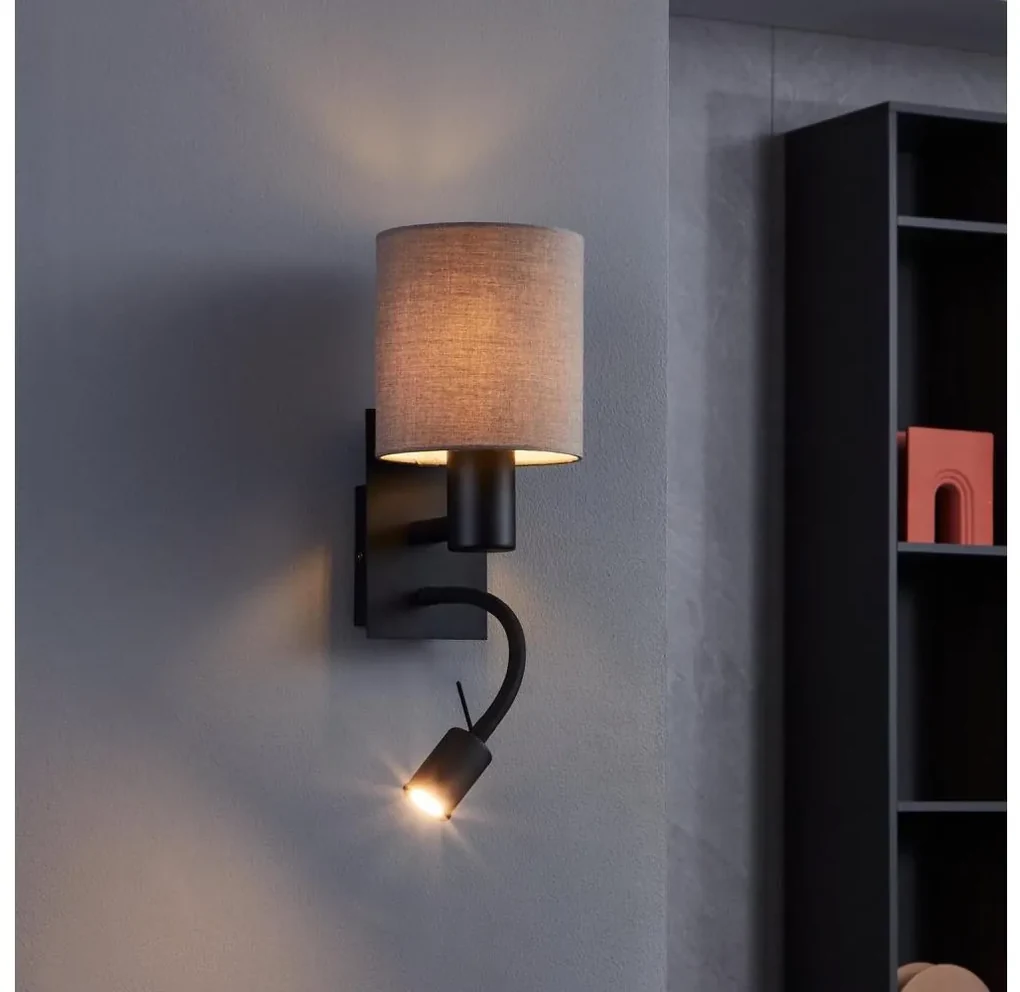 Eglo 900701 - LED Flexibilné svietidlo PASTERI 1xE27/40W/230V + LED/3,8W hnedá EG900701
