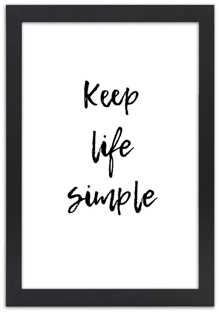Gario Plagát Keep your life simple Farba rámu: Hnedá, Rozmery: 70 x 100 cm