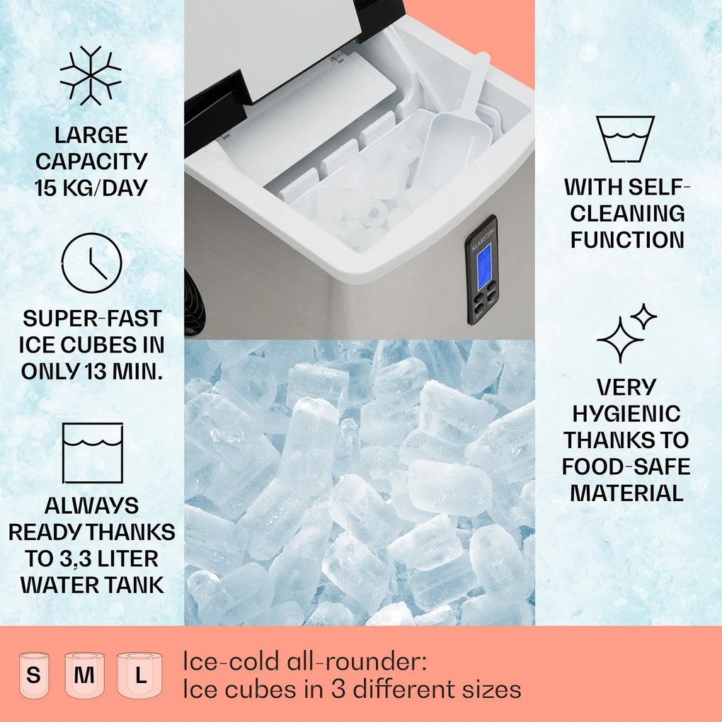 Klarstein Mr. Black-Frost, výrobník ľadu, 150 W, stroj na výrobu ľadu