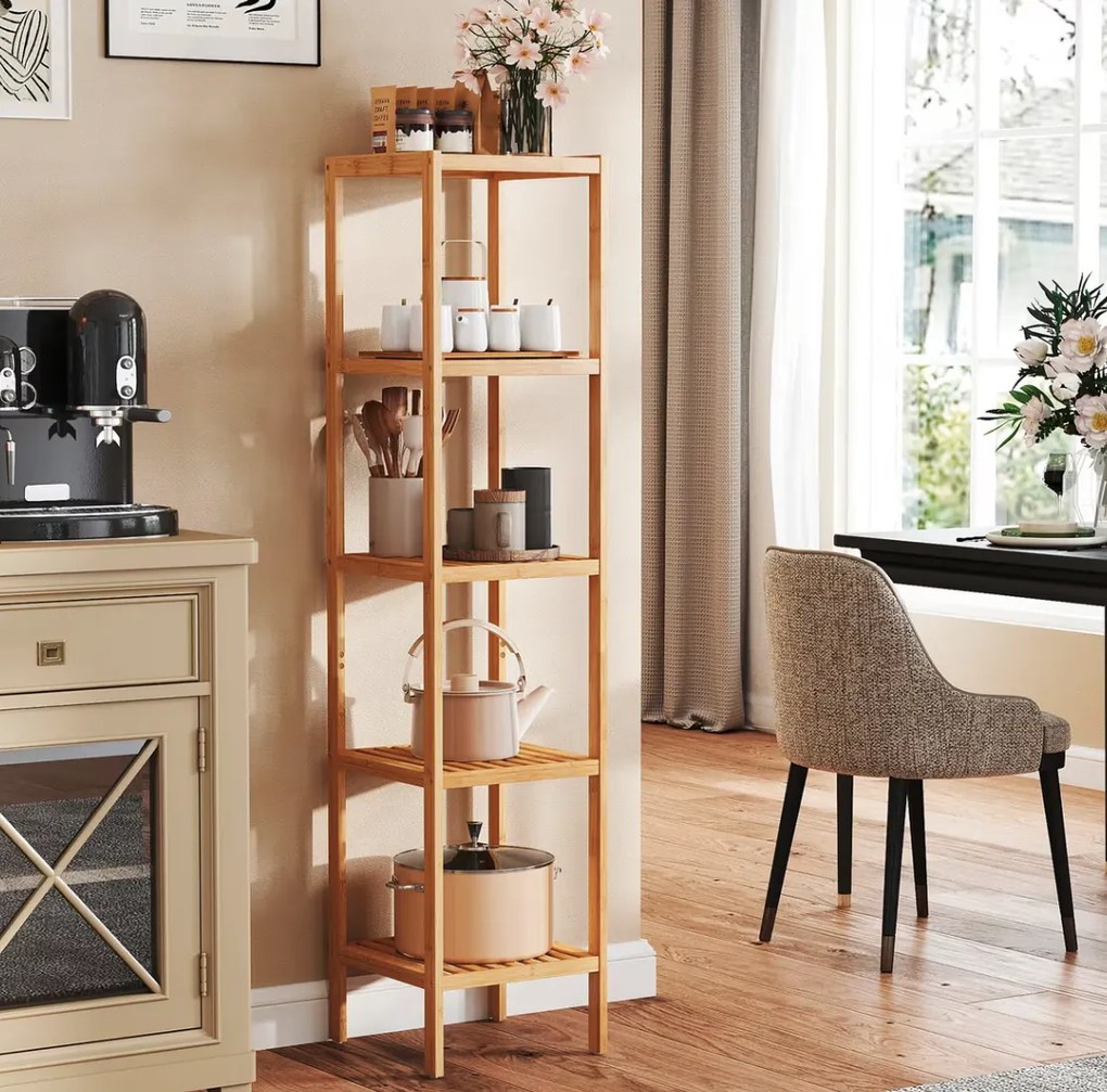 Bambusový koupelnový regál Koli hnědý