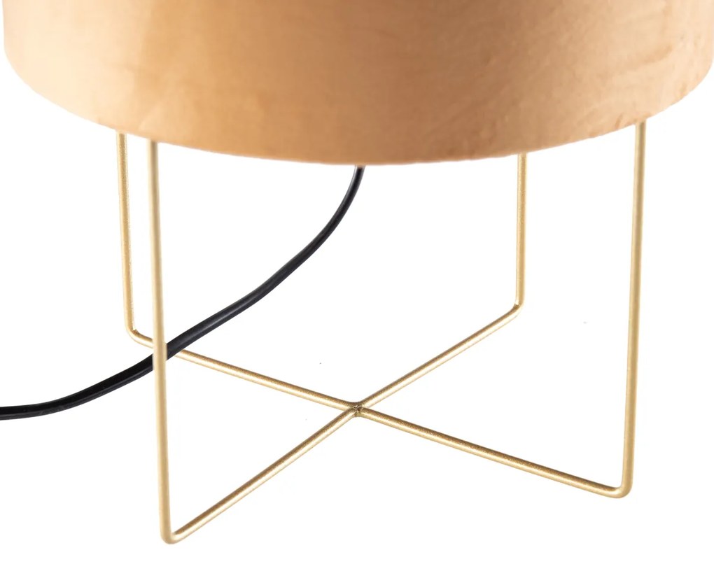 Moderná stolná lampa žltá so zlatom - Rosalina