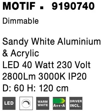 LED luster Motif 60 biele stmievateľné