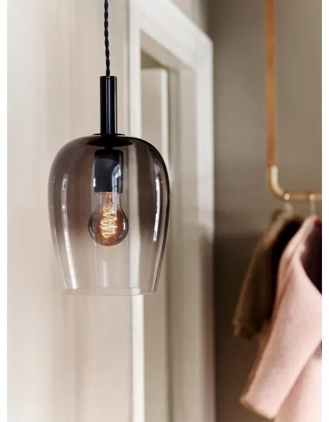 Nordlux - Závesný luster na lanku UMA 1xE27/40W/230V Ø 18 cm čierna/dymová
