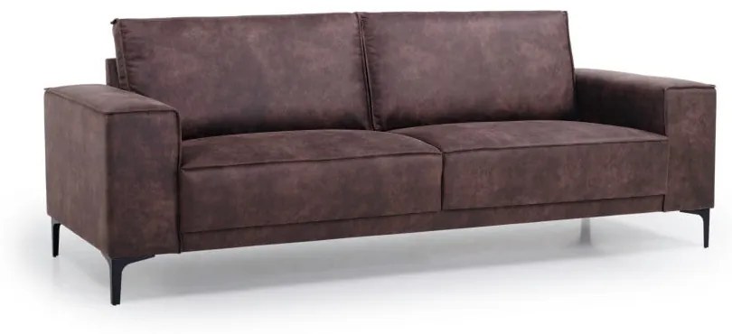 Hnedá pohovka z imitácie kože 224 cm Copenhagen - Scandic
