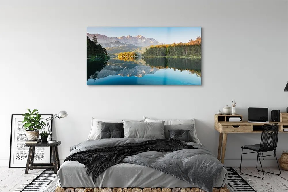 Obraz na akrylátovom skle Nemecko mountain forest lake 140x70 cm