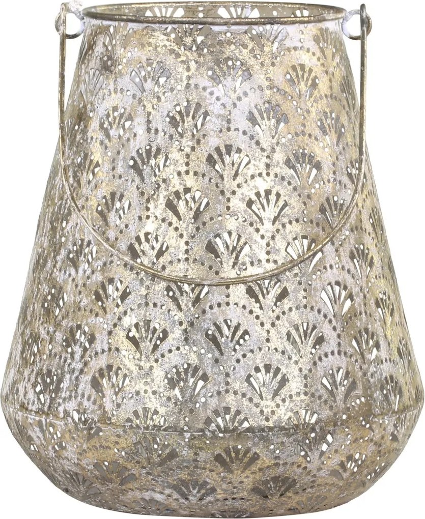 Champagne antik kovový lampáš Vireon - Ø23 *28 cm