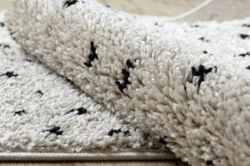 Dywany Łuszczów, Koberec behúň Berber Syla B752 dots cream, 80x200, biela, kuchyňa