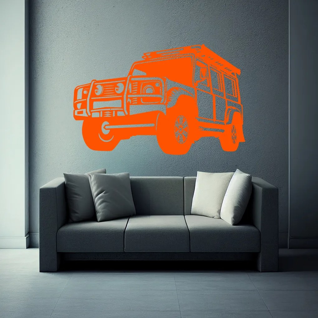 Veselá Stena Samolepka Auto Land Rover Defender Farba: modrá, Veľkosť: 60 x 40 cm
