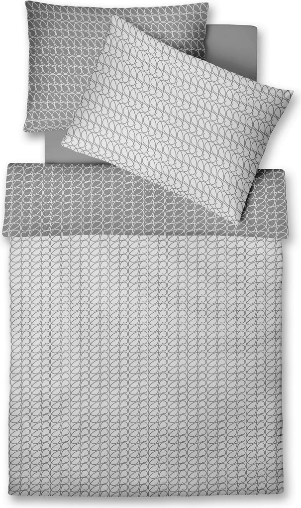 XXXLutz POSTEĽNÁ BIELIZEŇ, damask, sivá, svetlosivá, modrosivá, 140/200 cm Fleuresse - Obliečky & plachty - 003273034801