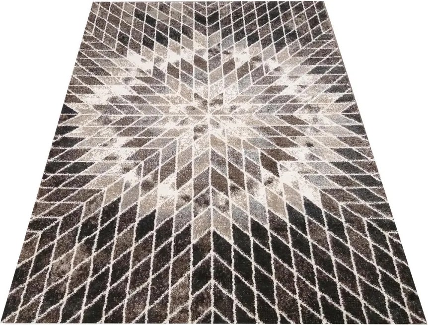DY Hnedý koberec s geometrickým vzorom Panamero 10 Rozmer: 60x100 cm