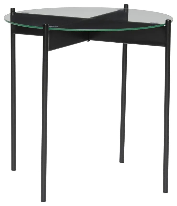 Okrúhly odkladací stolík so sklenenou doskou ø 45 cm Beam – Hübsch