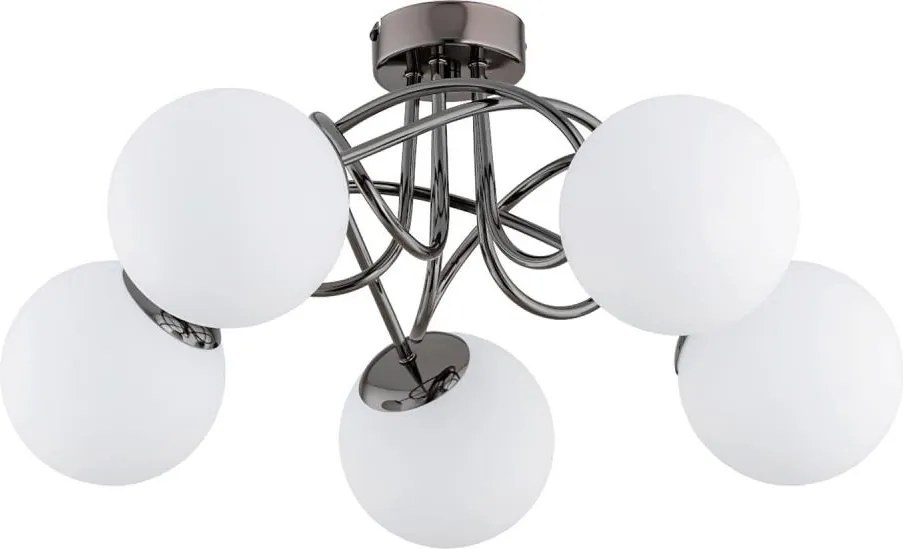 Prisadený luster BANKO 5xE14/10W/230V čierny chróm