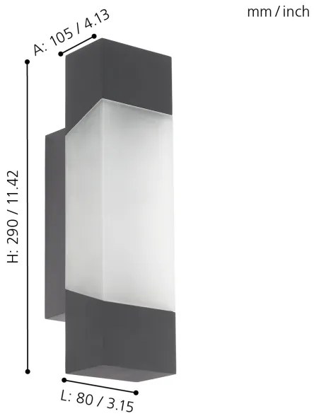 Eglo 97222 - LED Vonkajšie nástenné svietidlo GORZANO LED/4,8W/230V