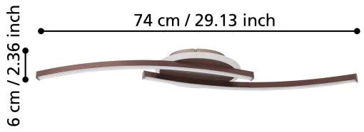 Eglo 901221 - LED Stropné svietidlo LUNGOLAGO LED/12W/230V 4000K medená