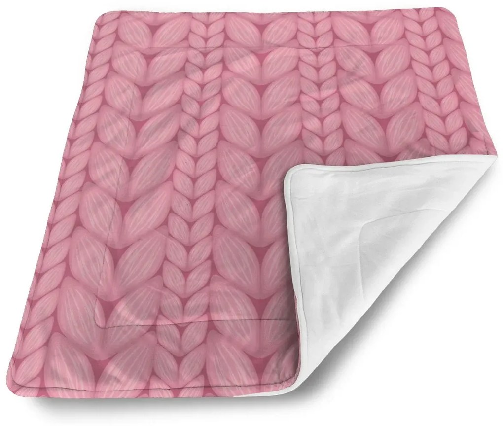 Sablio Deka pre bábätko Ružové pletenie - 90x120 cm