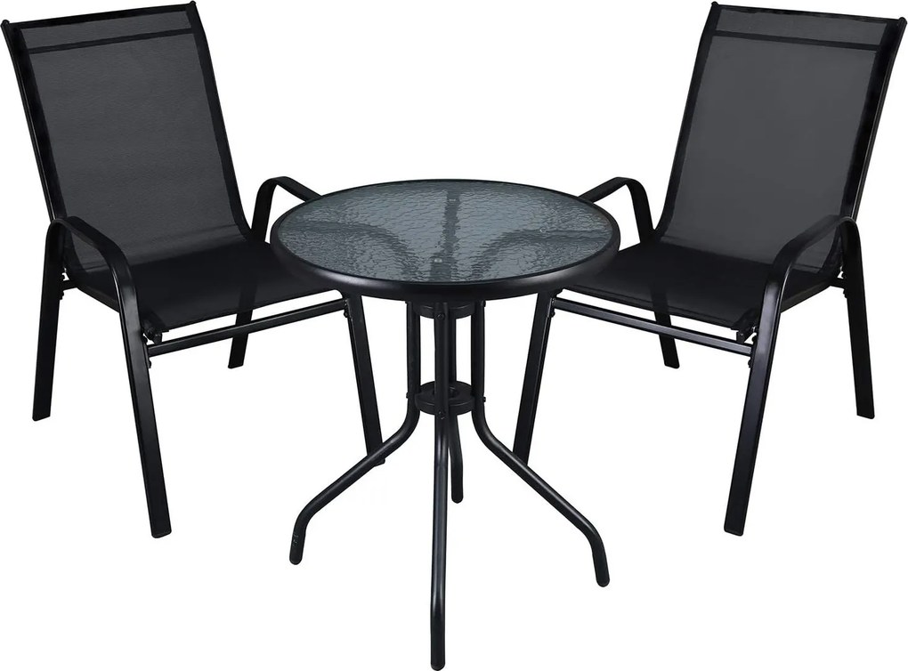 TRENDIE Zostava záhradného nábytku - 2 stoličky a stôl 60cm okrúhly