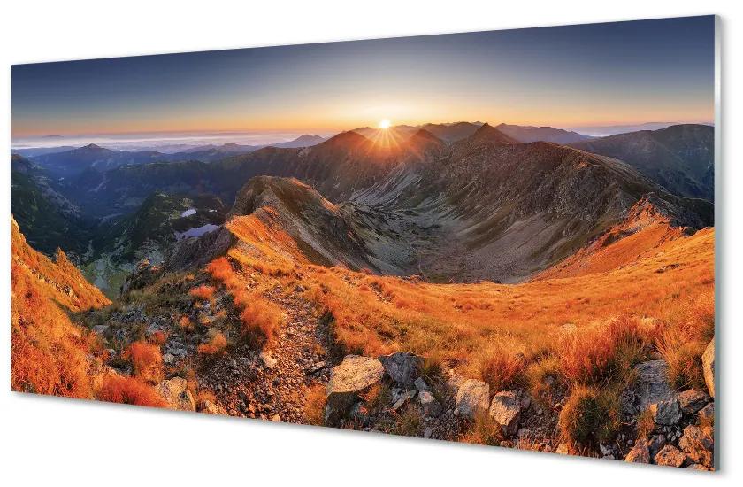 Nástenný panel  horské slnko 140x70 cm