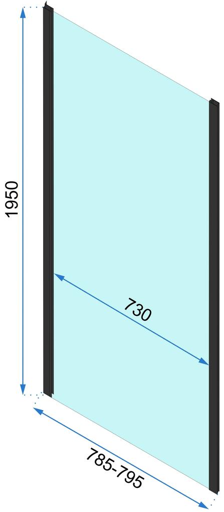 Rea Rapid Slide - sprchovací kút s posuvnými dverami 100(dvere) x 90(stena), číre sklo, čierny profil, KPL-09854
