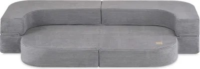 Rozkladacia detská pohovka  - sivá, prémiový menčester