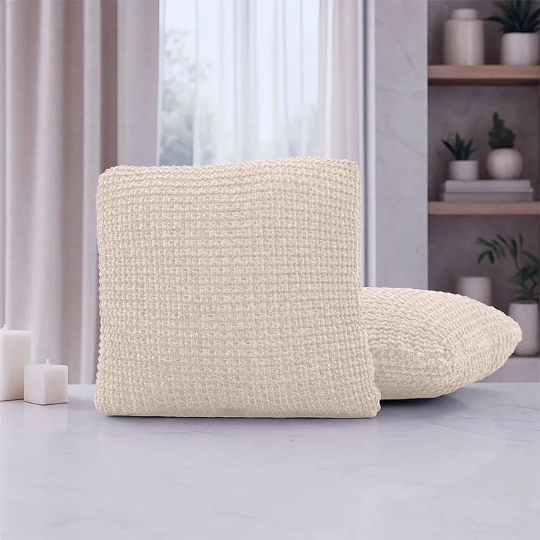 Super strečové poťahy RUBINIA smotanová obliečky na vankúšiky 2 ks (40 x 40 cm)