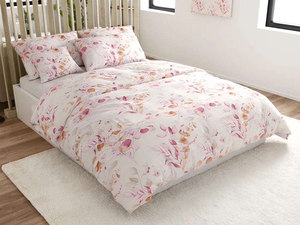 Obliečky z mikrovlákna FLORANY biele Rozmer obliečky: 2 ks 70 x 90 cm | 200 x 220 cm
