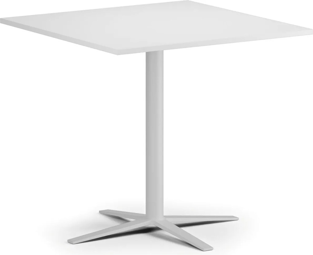 Konferenčný stolík AURA, 60x60 cm, biela podnož, biela