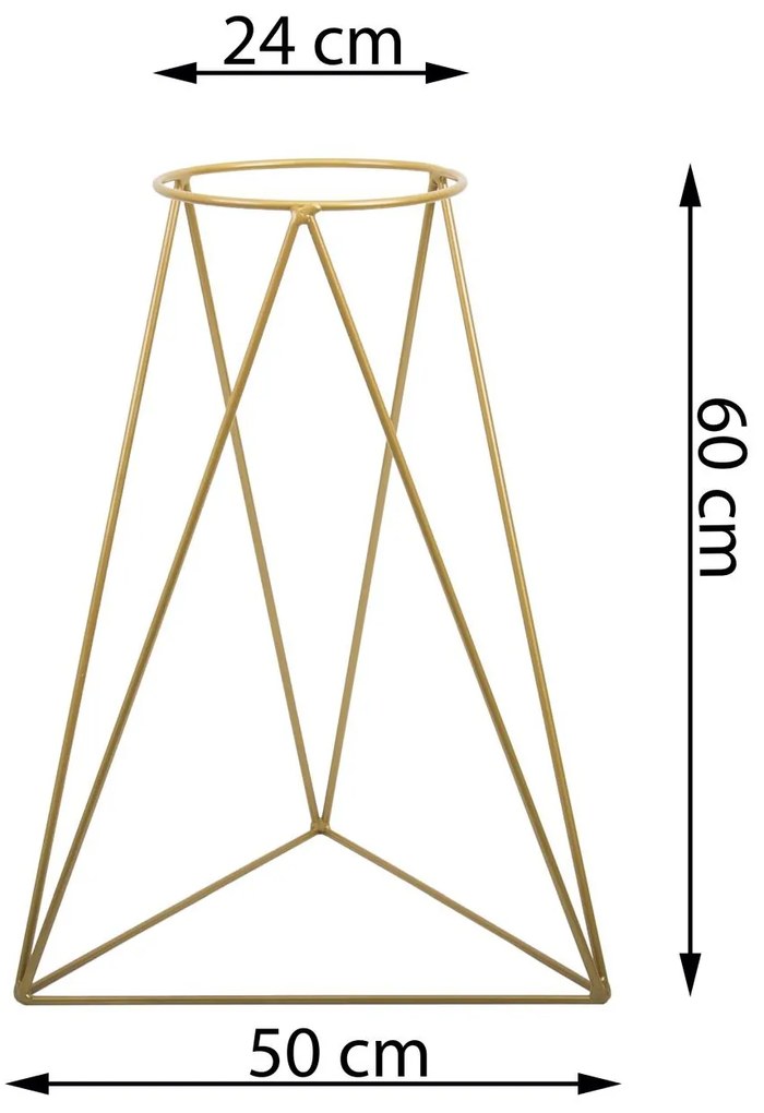 STOJAN NA KVETINÁČ TRIANGLE 60X50X24 CM ZLATÁ