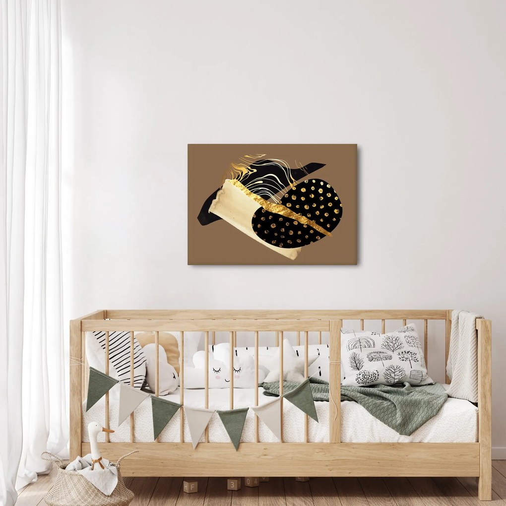 Obraz - Abstrakcia golden brown N⁰1 (70x50 cm)