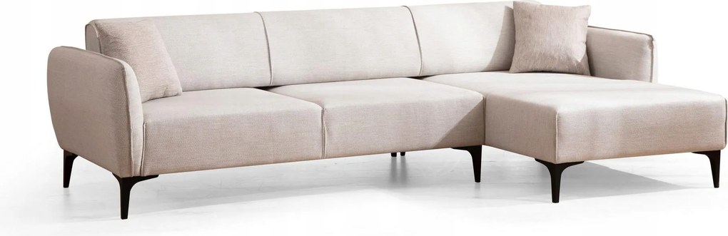 Rohová sedačka Belasemma (p) (biela čierna)