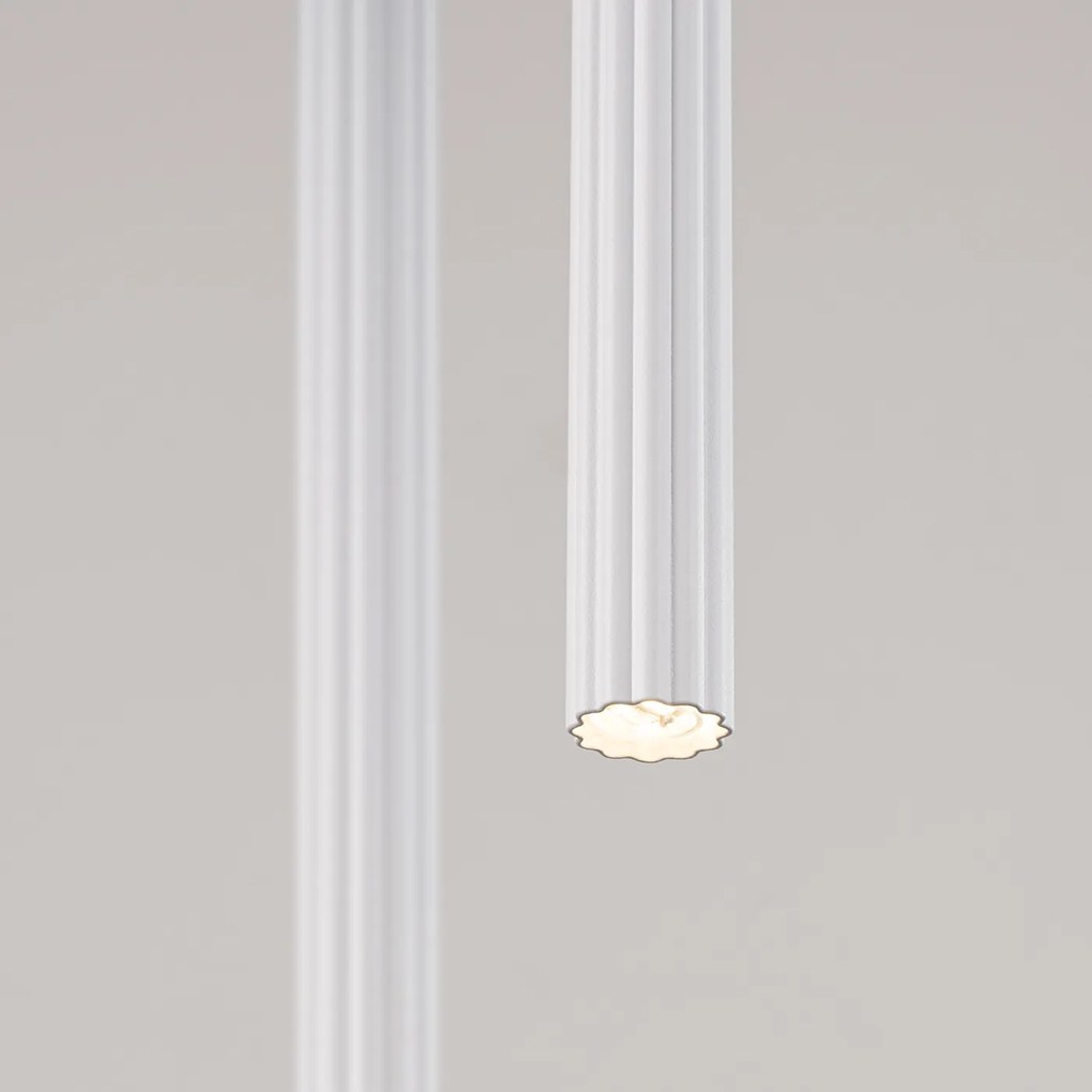 Závesné svietidlo Arche, 2x biele kovové tienidlo, o