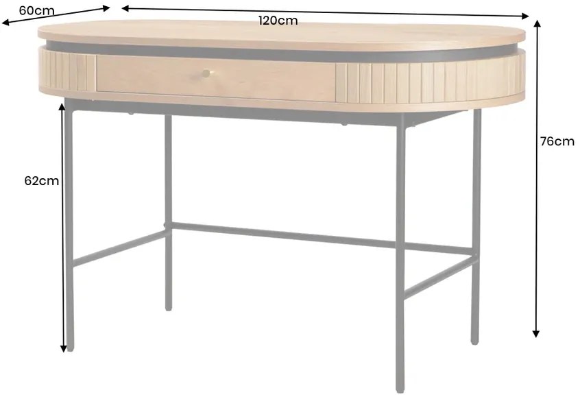 Konzolový - písací stolík Atelier 120 cm prírodný dub