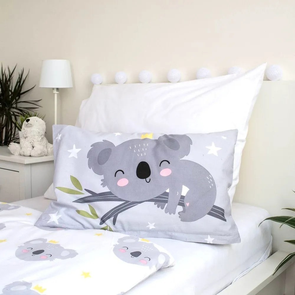 Sivá bavlnená detská obliečka do postieľky 100x135 cm Koala "Sweet Dreams" – Jerry Fabrics