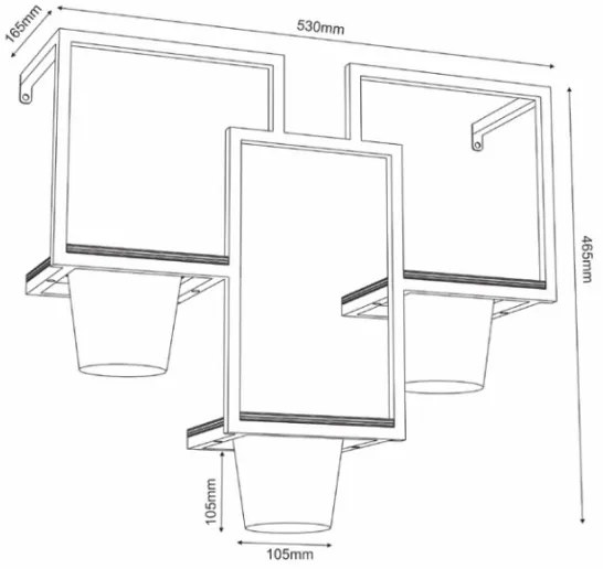 Nástenný kvetináč 46x53 cm čierna