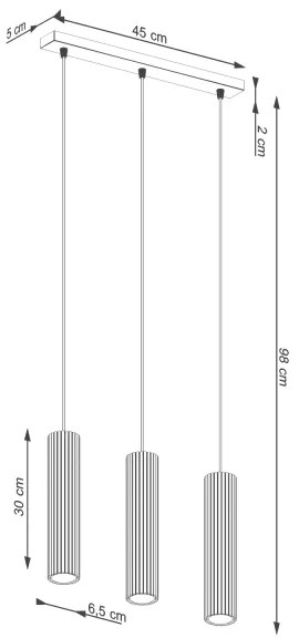 Sollux SL.1632 - Luster na lanku KARBON 3xGU10/10W/230V červená
