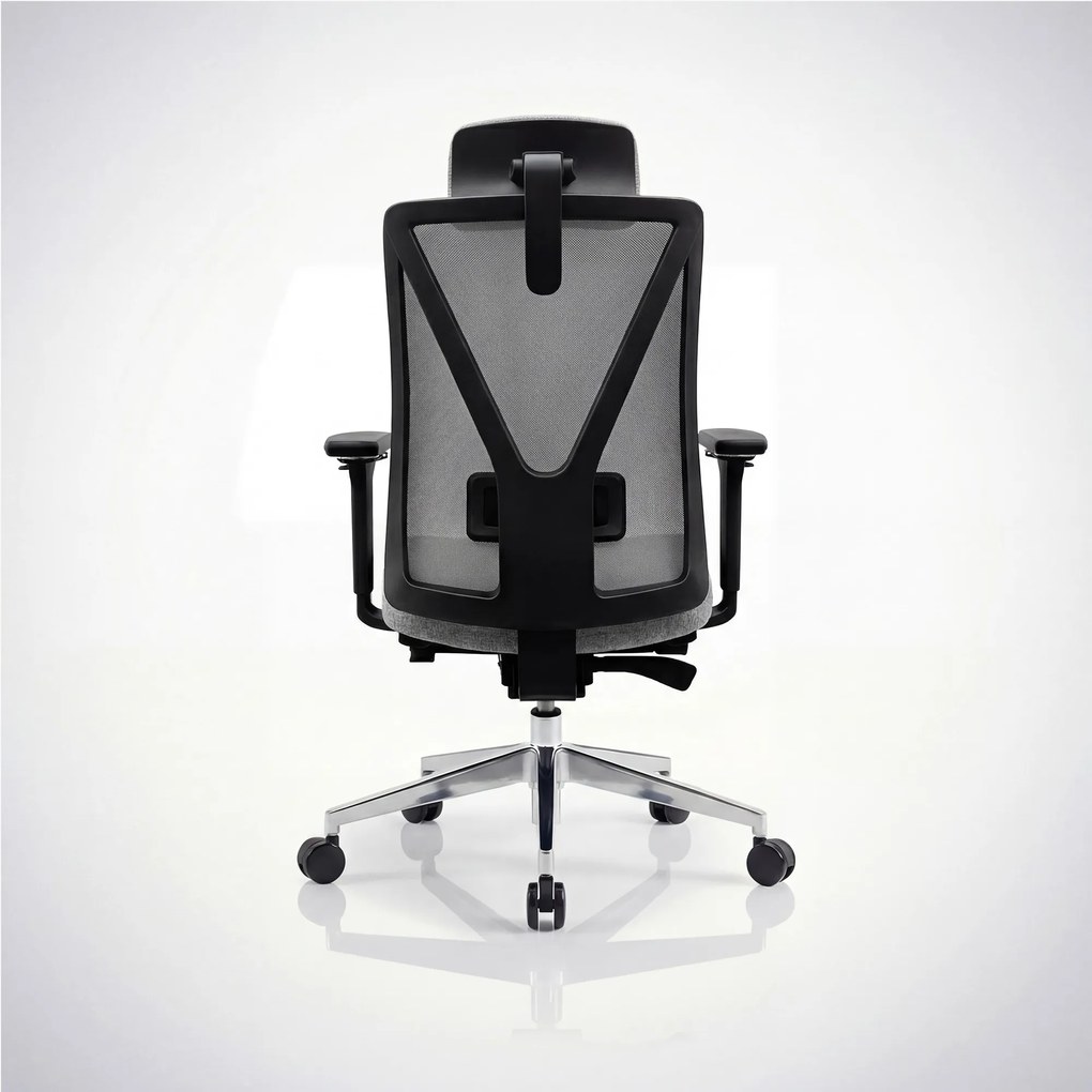 Ergonomická kancelárska stolička sivá so sieťovinou VECTOR
