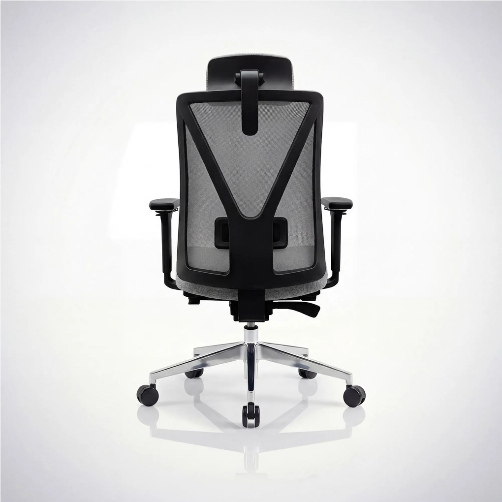 Ergonomická otočná kancelárska stolička so sieťovaným operadlom, sivá: VECTOR