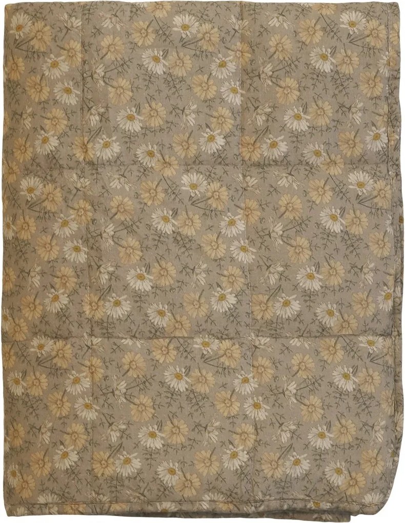 Latté bavlnený prehoz s kvetinovým motívom Quilt Flower - 130*180 cm