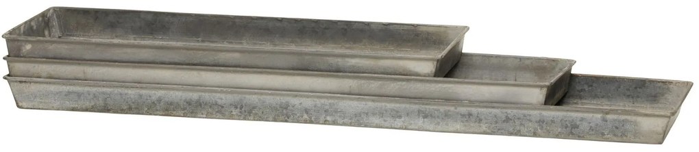 3ks plechový antik dlhý podnos Old French - 62*13*3/ 52*13*3/ 42*13*3 cm