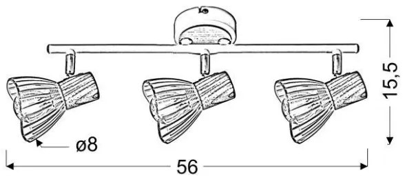 Bodové svietidlo CHILE 3xE14/25W/230V buk