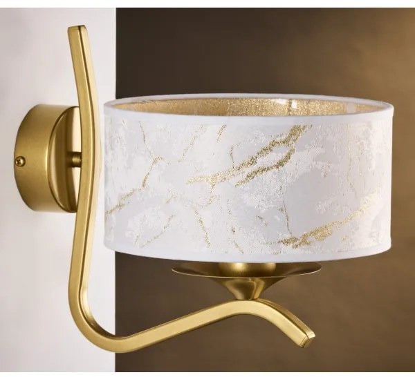 Jupiter 2111 - Nástenné svietidlo KASZMIR 1xE27/15W/230V biela/zlatá/mramorový dekor