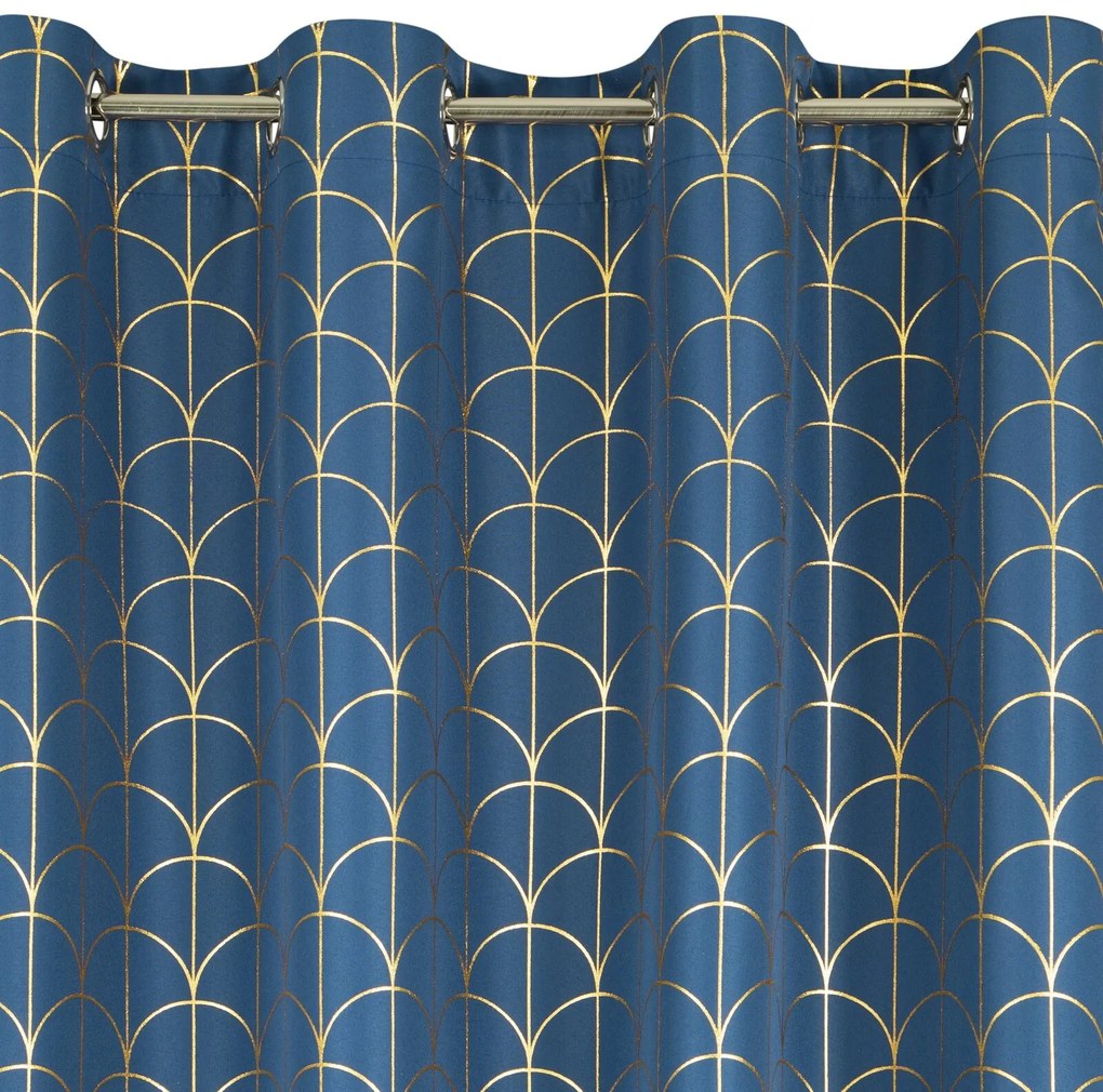 ZÁVES NA KRÚŽKOCH CANDE 140X250 CM NÁMORNÍCKA MODRÁ