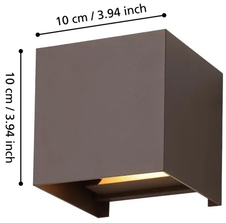 Eglo 901066 - LED Vonkajšie nástenné svietidlo CALPINO 2xLED/2,8W/230V IP54 hnedá