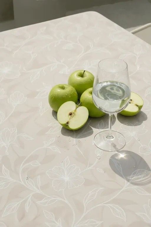 Záhradný obrus GAIA FLOWER béžový Rozmer: 140x280 cm