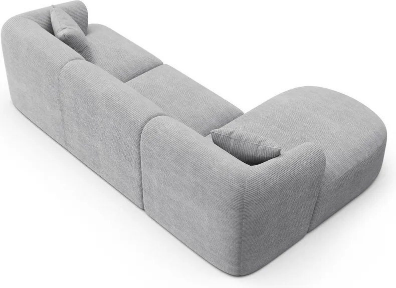 Svetlosivá menčestrová rohová pohovka (ľavý roh/s leňoškou) Campi – Cosmopolitan Design