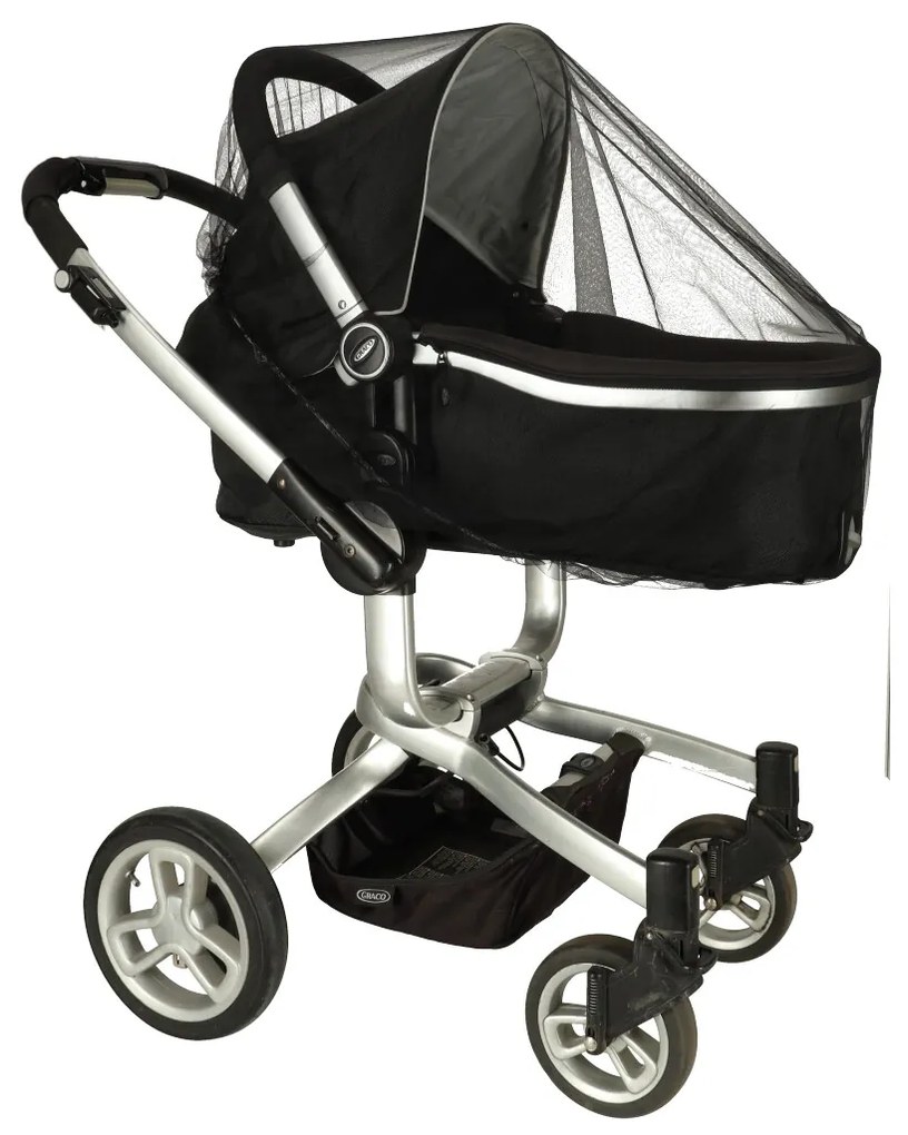 KIK Elastická moskytiéra na kočík 140 cm čierna | univerzálna ochrana proti hmyzu, polyester