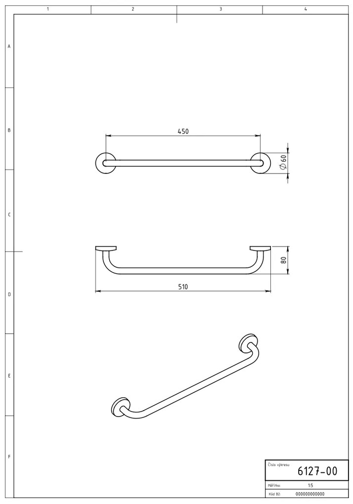 Novaservis - Držiak uterákov 510 mm Metalia 1 chróm, 6127,0