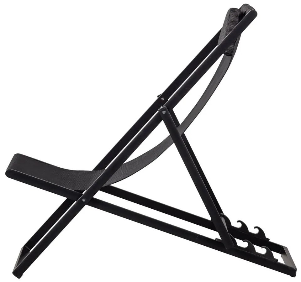 Čierne kovové skladacie záhradné ležadlo Esper - Exotan