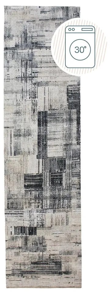 Sivý prateľný behúň 60x230 cm Silas Abstract – Flair Rugs